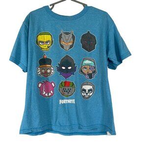 Fortnite Iconic Characters Graphic Kids Blue T Shirt Size M Cotton Polyester Cre